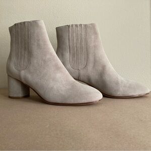 New Gray Suede Joie 3” Block Heel Ankle Bootie